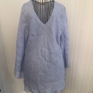 NWOT Light Blue Italian made Minimalist Lagenlook Linen Dress